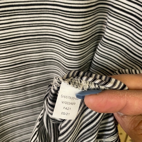 Athleta V-Neck Long Sleeve Stripe Top - Picture 4 of 6